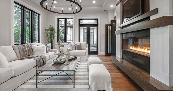 warm inviting living room